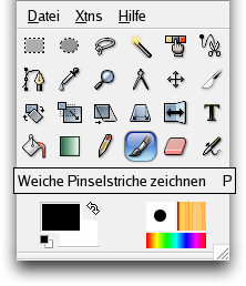 Der Pinsel im Werkzeugfenster